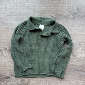 Little Co Boys Green Christmas Sweater